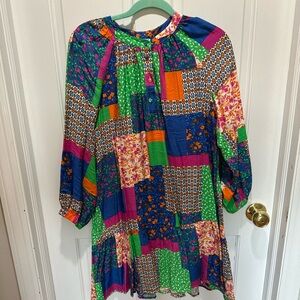 Ditsy Patchwork Babydoll Dress